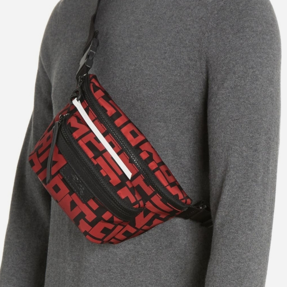 Men's Longchamp Red Black Men's  Belt Shoulder Safe Travel Sports Bag
